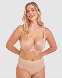 Bras N Things - Microfibre High Waist V String Knicker - Nude