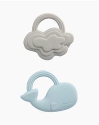 Playground - 2 Pack Silicone Teether - Whale & Cloud
