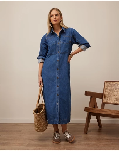 Ceres Life - Rae Long Sleeve Midi Dress