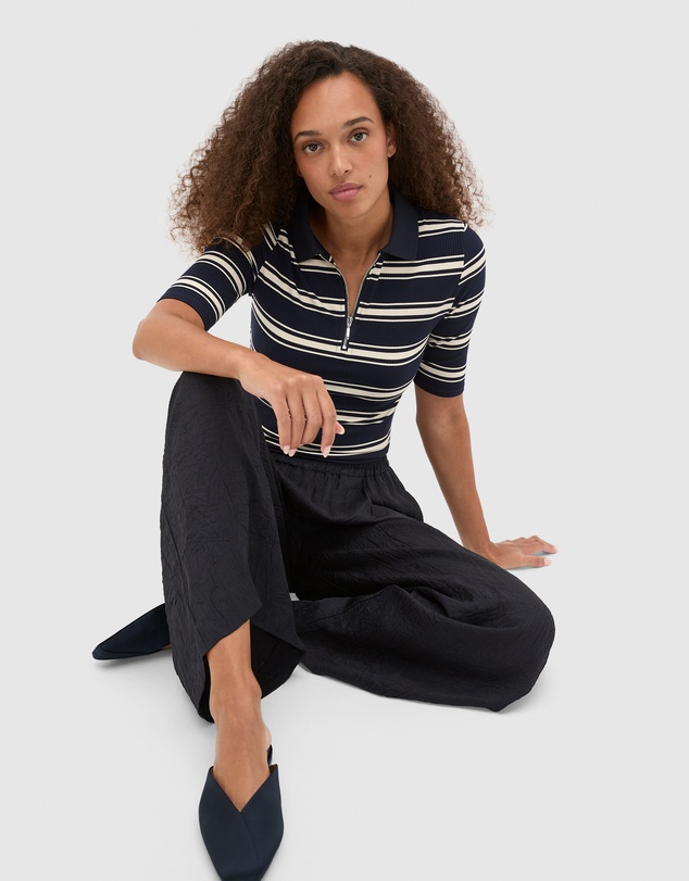Seed Heritage - Variegated Rib Polo Top
