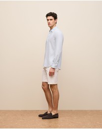 Trenery - Tailored Fit Soft Long Sleeve Shirt in Ice Blue