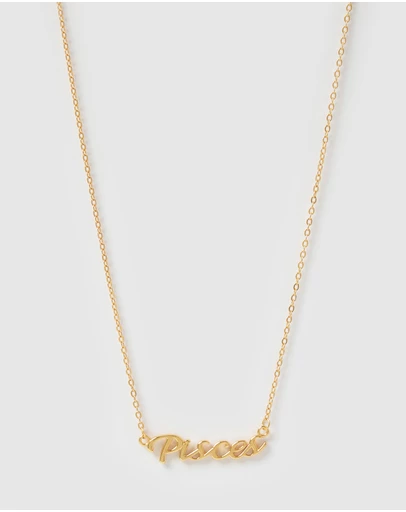Izoa - Pisces Written Star Sign Necklace