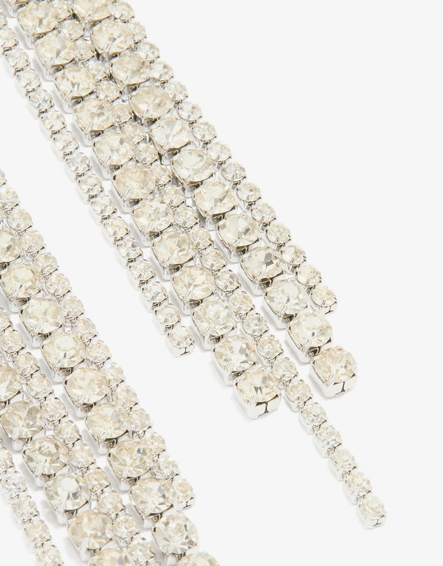 Lovisa - Silver Diamante Cup Chain Mixed Length Drop Earrings