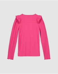 NONO - Klari Rib Top with Ruffles - Kids-Teens