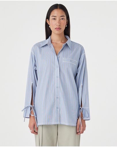 Blue Taupe Stripe