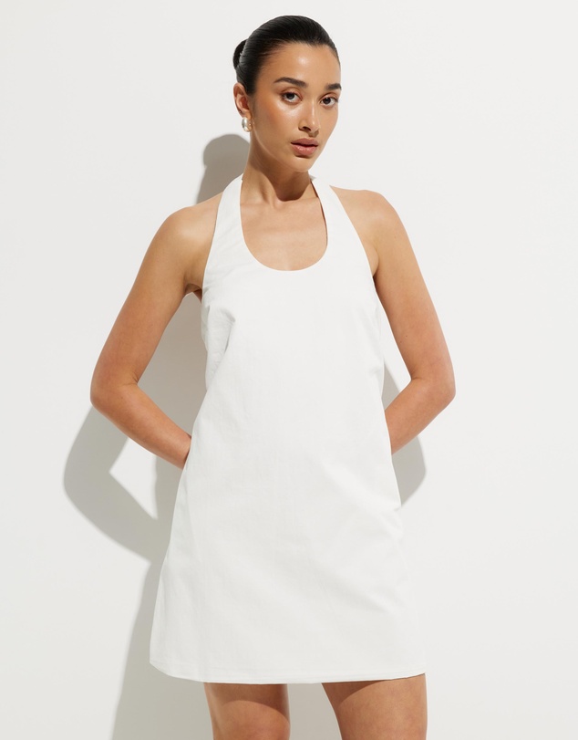 Calli - Tara Halter Twill Dress