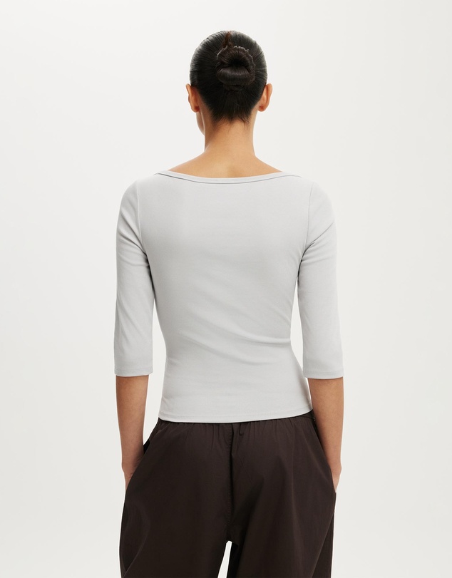 Cotton On - 90S Boatneck ¾ Sleeve