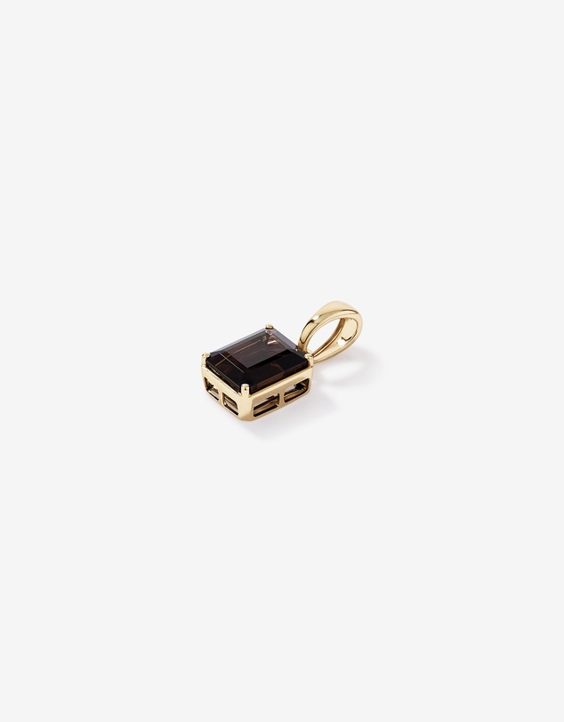 Michael Hill - Emerald-Cut Smokey Quartz Pendant in 10kt Yellow Gold