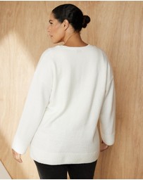 Atmos&Here Curvy - Teo V Neck Knit Jumper