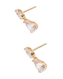 Lovisa - Gold Plated Sterling Silver Cubic Zirconia Marquise Drop Earrings