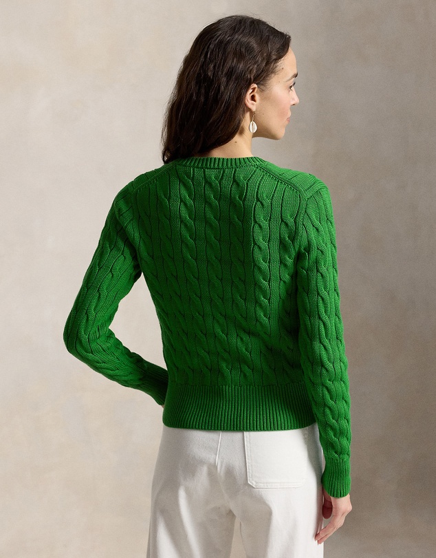 Polo Ralph Lauren - Cable-Knit Cotton Crewneck Cardigan - The ICONIC Exclusive