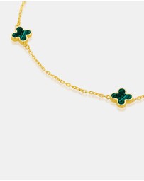 Zoe Olivia - 9K Gold Malachite Petal Bracelet