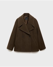 M.N.G - Oversized Wool Coat With Maxi Lapels