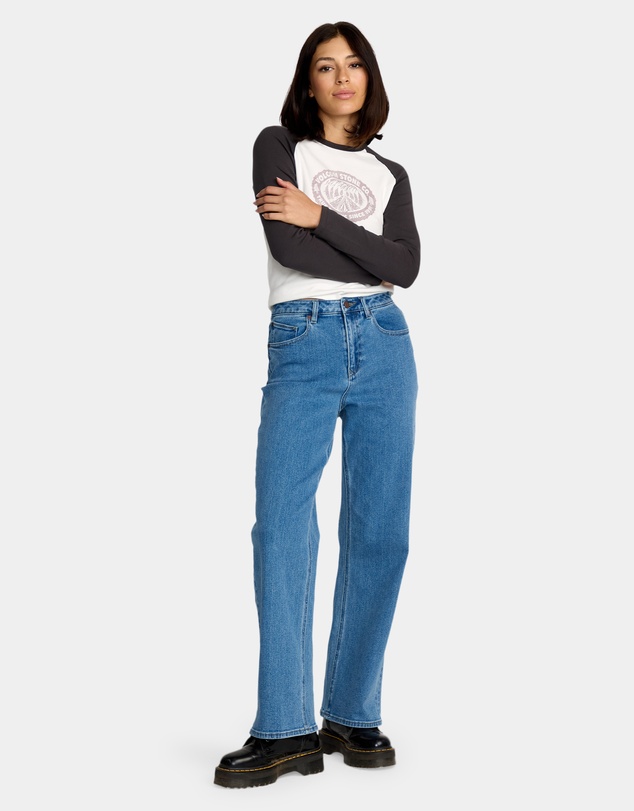 Volcom - Womens Stoned Boyfriend Hirise Denim Jeans