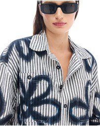 THE TALES - Floral Street Hand Spray Stripe Shirt