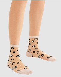 High Heel Jungle - Leopard Print Sheer Sock