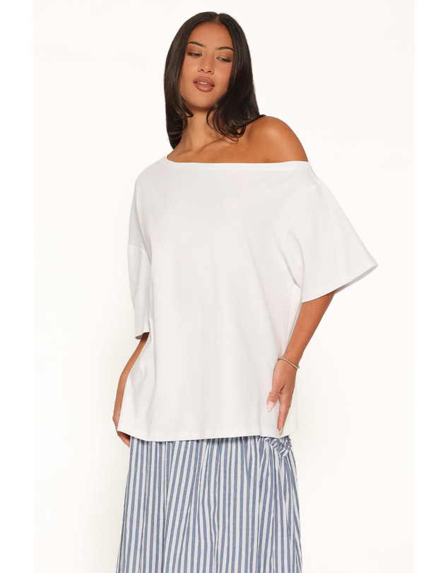 Petal & Pup - Rylan One Shoulder Tee - White