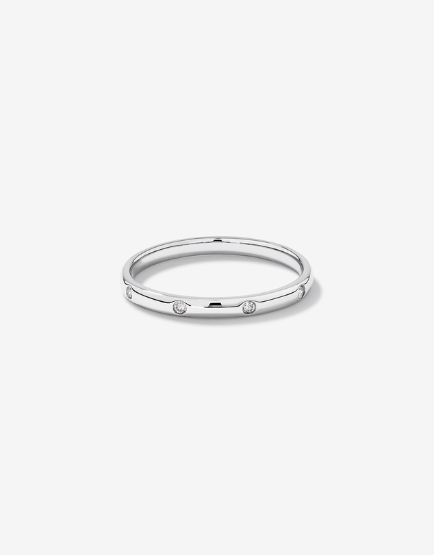Michael Hill - Bezel Set Diamond Accent Minimalism Ring in 10kt White Gold