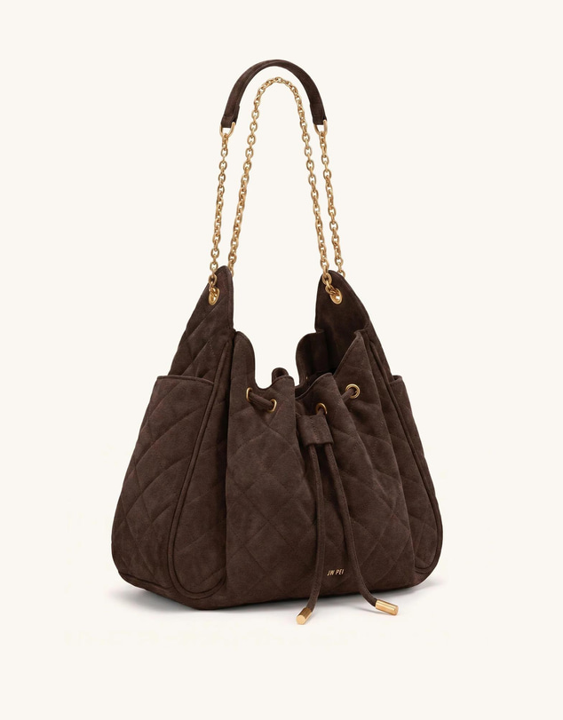 JW PEI - Rowan Faux Suede Quilted Chain Bucket Bag