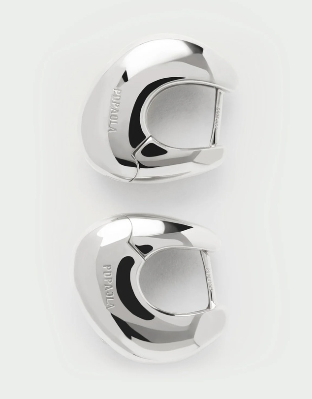PDPAOLA - Wave Silver Hoop Earrings