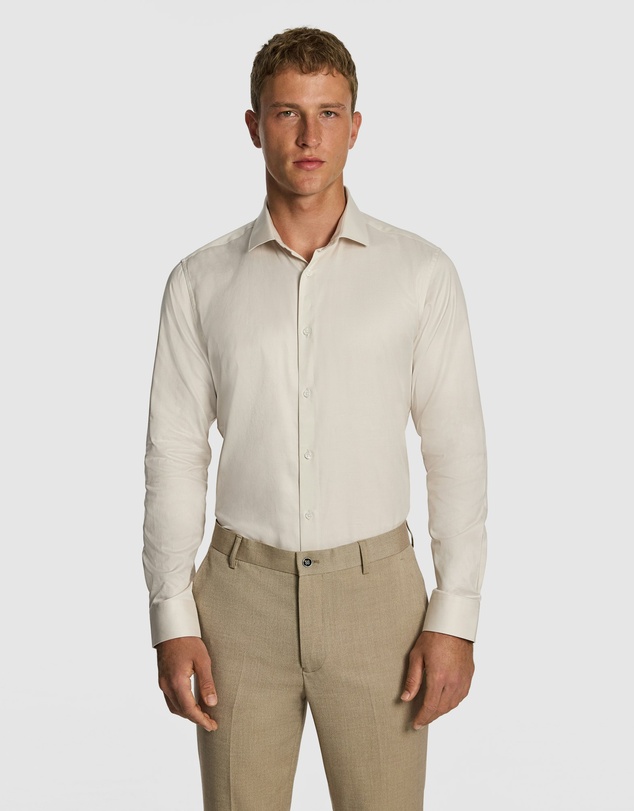 yd. - Clubman Pure Cotton Twill Slim Fit Dress Shirt