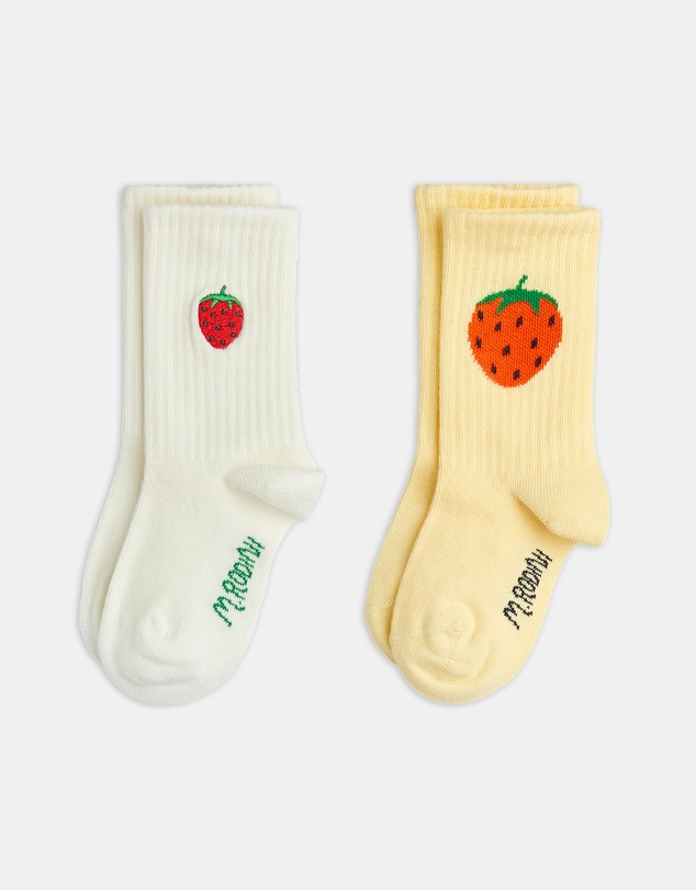 Mini Rodini - 2-Pack Strawberry Emb Socks - Babies-Teens