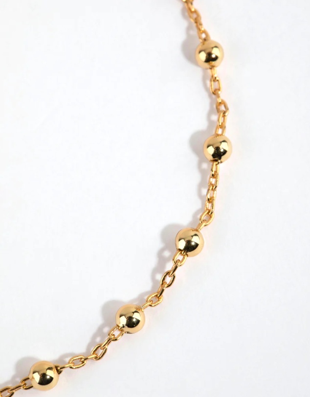 Lovisa - Gold Plated Sterling Silver Ball Chain Bracelet or Anklet
