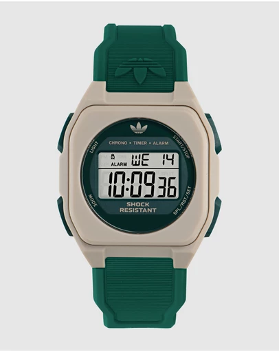 adidas Originals - City Tech Four 42mm Green Resin Strap Watch