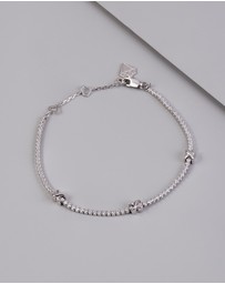 Wanderlust + Co - Pave 925 Sterling Silver Petite Tennis Bracelet