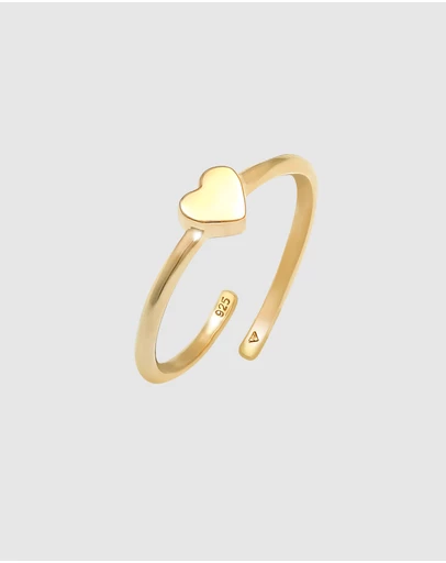 Elli Jewelry - Heart Kids Ring in Gold-Plated 925 Silver