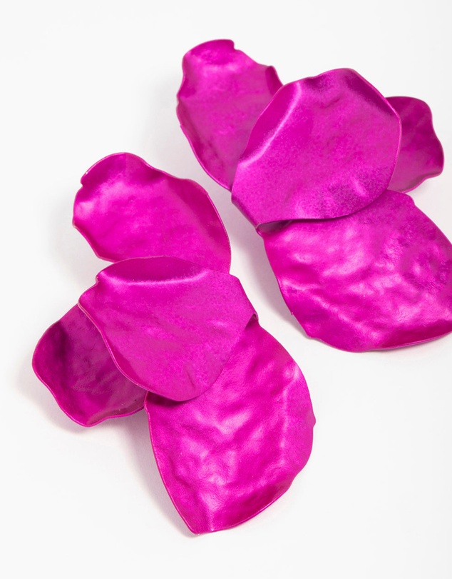 Lovisa - Red Coated Flower Petal Drop Earrings