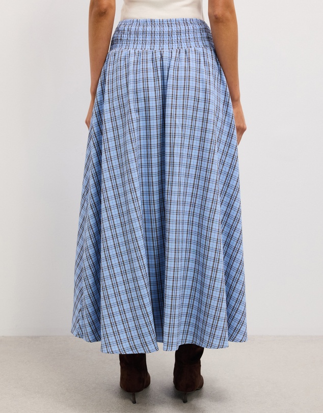 The Fated - Bloom Check Midi Skirt
