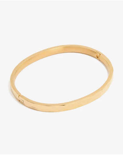 Lovisa - Waterproof Gold Plated Stainless Steel Hammered Hinged Bangle
