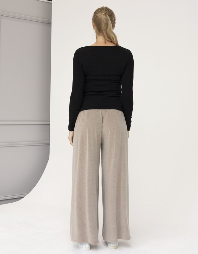Angel Maternity - Janet Maternity Wide Lounge Pants in Taupe