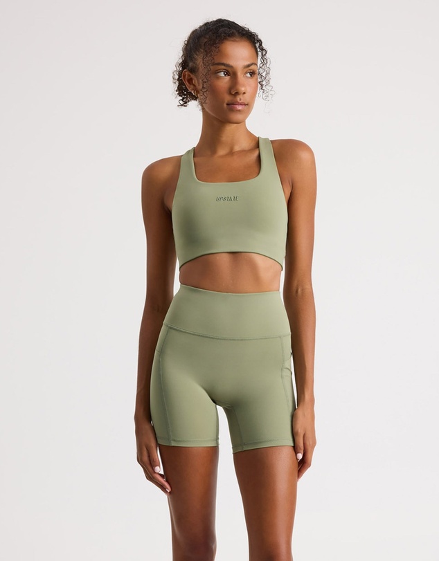 Upstate - Racer Back Crop - Olive