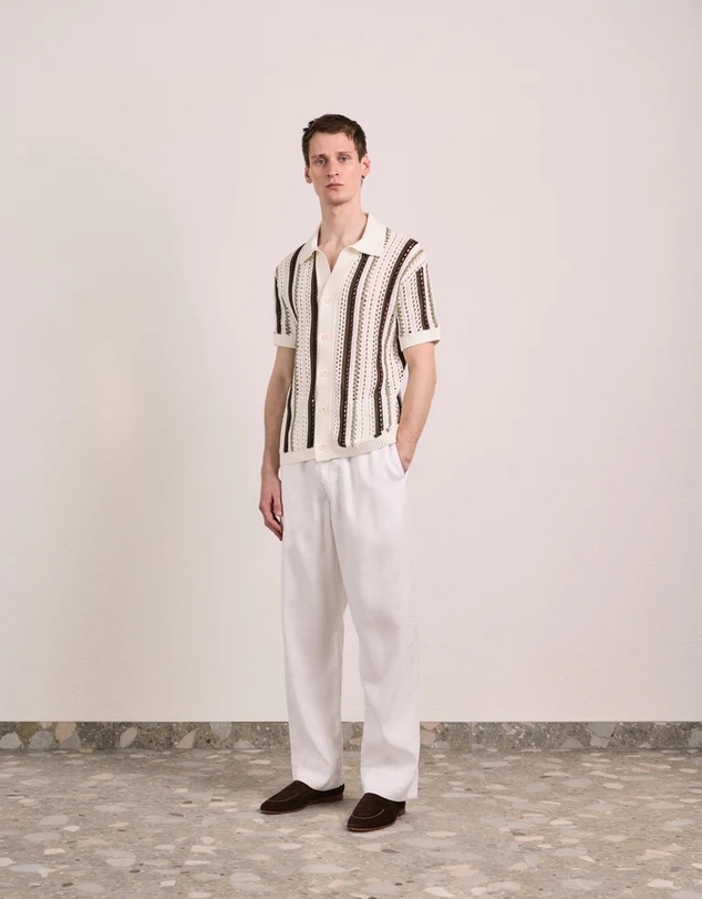 Frescobol Carioca - Pinto Cotton Stripe Crochet SS Shirt