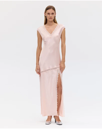 Third Form - Sevin Lace Trim V Neck Dress