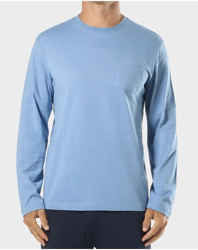 Mitch Dowd - Mens Relaxed Long Sleeve Crew Tee - Blue