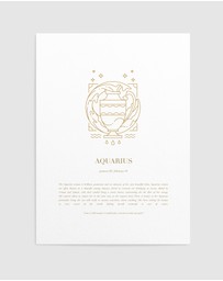 Olive et Oriel - Aquarius Celestial Zodiac Art Print A3