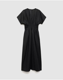 M.N.G - Felicia Linen Dress with Gathered Panel