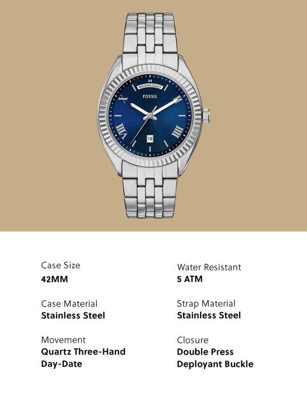 Fossil - Campbell Silver Analogue Watch