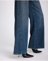 ONE TEASPOON - Cruisers Mid Waist Bootcut Flare Denim Jeans - Colorado Blue