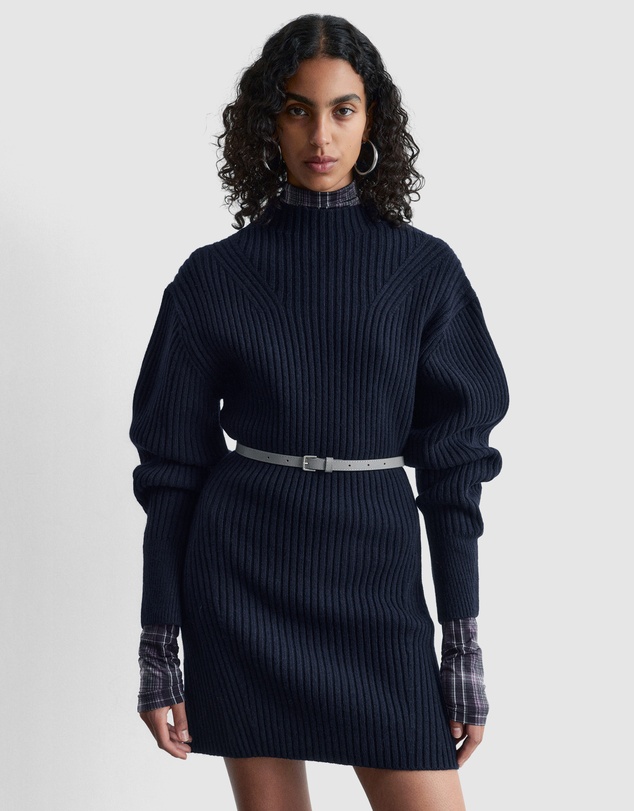 & Other Stories - Rib-Knit Mock-Neck Mini Dress