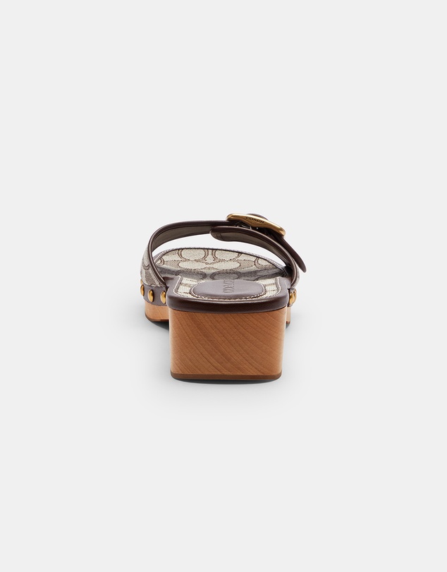 Coach - Margot Signature Jacquard Wood Sandals