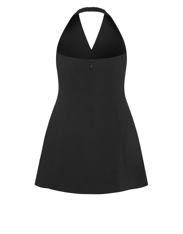 City Chic - Plus size Tori Halter Mini Dress - black