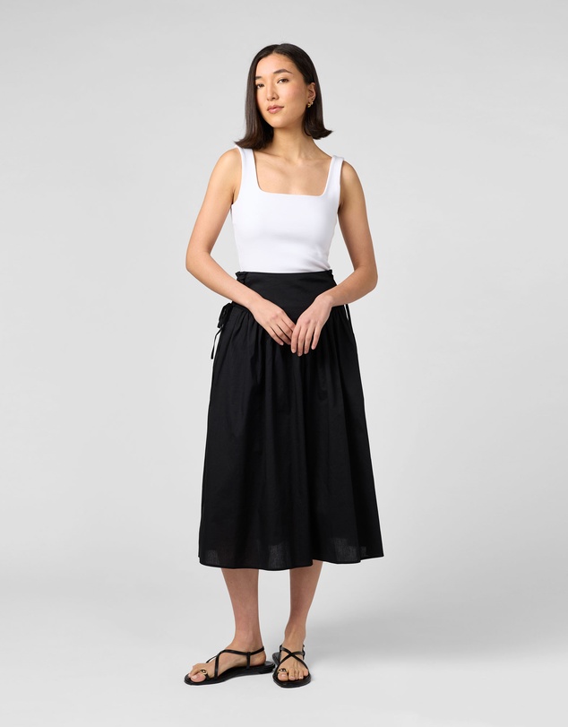 MVN - Tie Side Midi Skirt