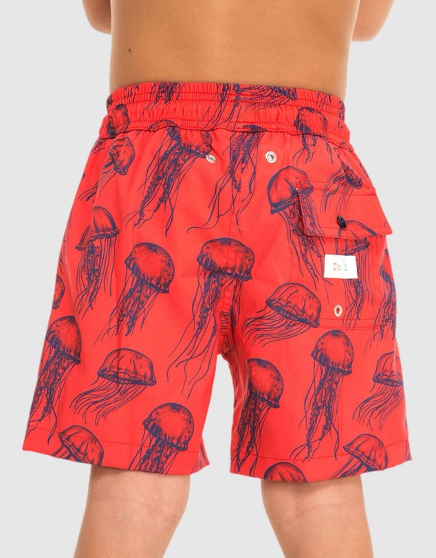 Tolu Australia - Boys Red Swim Shorts With Jellyfish