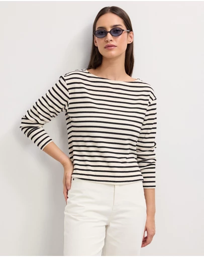 The Fated - Sasha Striped Jersey Top