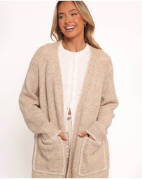 Petal & Pup - Trinette Contrast Pocket Cardigan - Tan