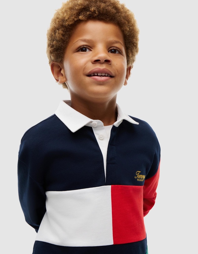 Tommy Hilfiger - Rugby Stripe Long Sleeve Polo Shirt - Kids